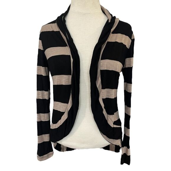 🔥4/$25 twentyone Striped Blazer Black & Tan, Medium - Picture 1 of 8
